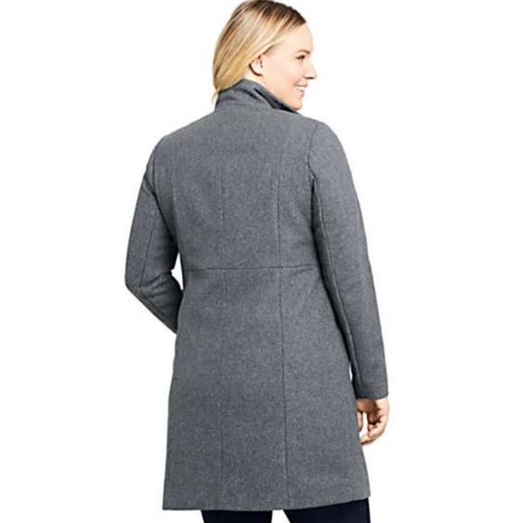 Lands End Plus Size Fit and Flare Long Wool Coat Size 22W - Picture 3 of 8